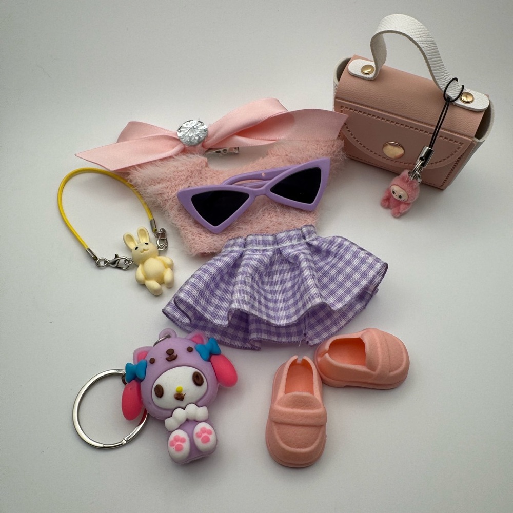 Labubu Outfit Clothes Pink & Purple 8pc Set!!